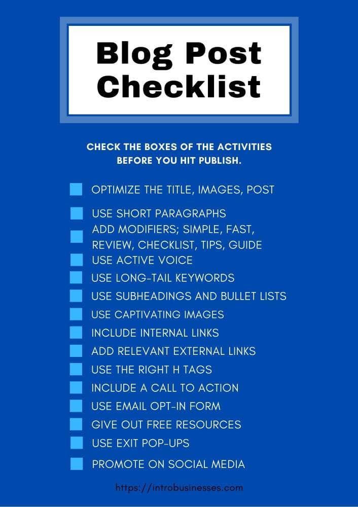 Blog post checklist new