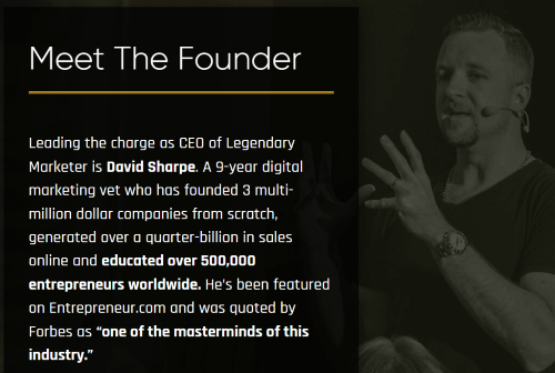 David Sharpe - Founder of Legendary Marketer
