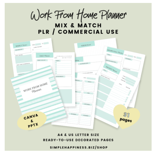 Work from home printable journal